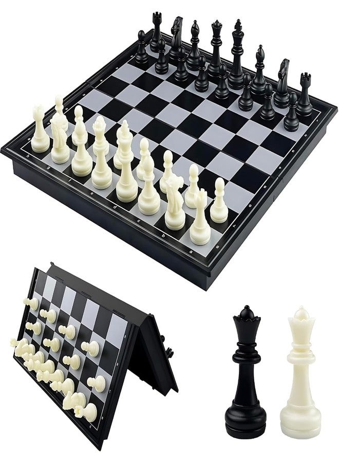 DGOOLS Magnetic Educational Chess Board Set with Folding Chess Board 2 Plyaers Travel Toys for Kids and Adults (10 Inch) (Black Color) - Image 1